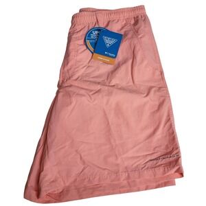 Columbia PFG Omni Shade Men's Fishing Shorts Coral Size L UPF 50 NWT Swim Trunks